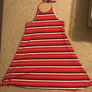 mossimo red white + blue halter dress
